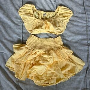 Yellow Skirt Set by Blanco